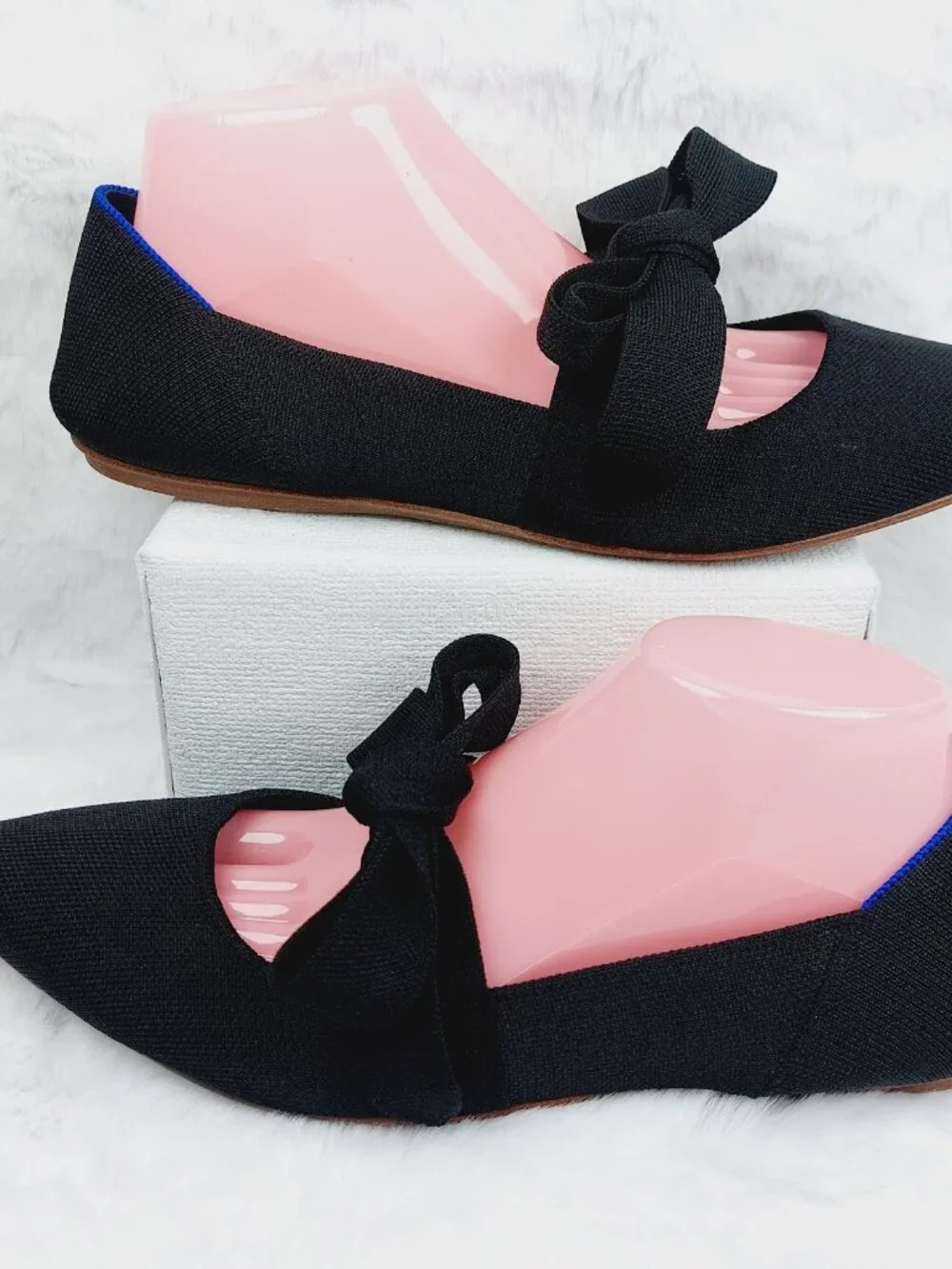 Rothy's Women's Black Bow The Pointy Slip-On Ballet Flat Size 12.5